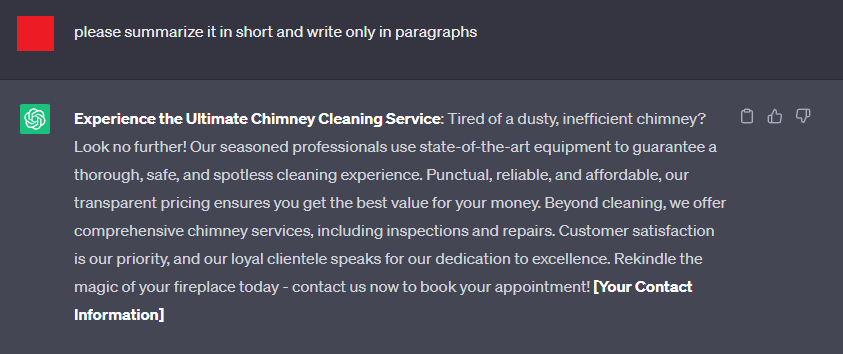 clean chimney service chatgpt